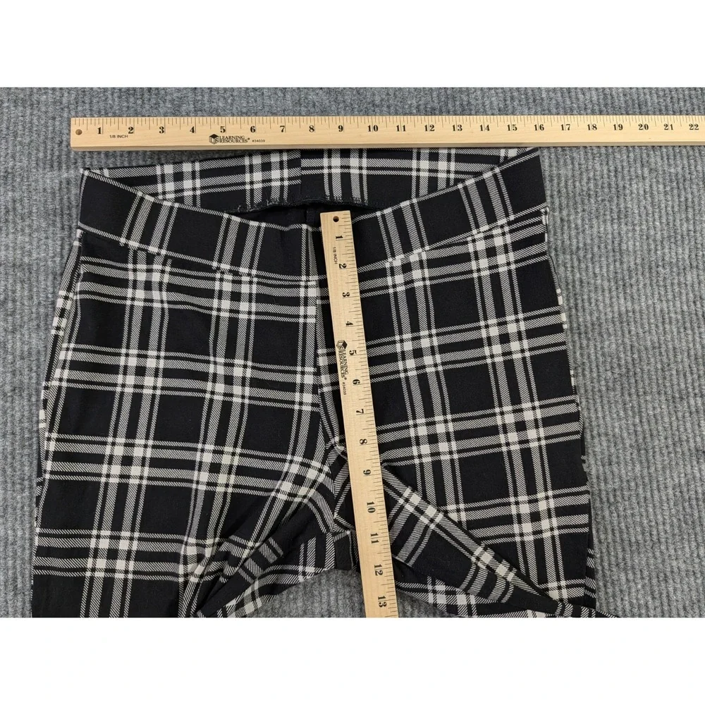 Torrid Leggings Womens 2 2X Black White Plaid Cropped Stretch Pull On Academia